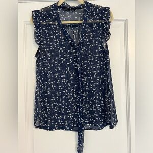 EUC Blue floral blouse